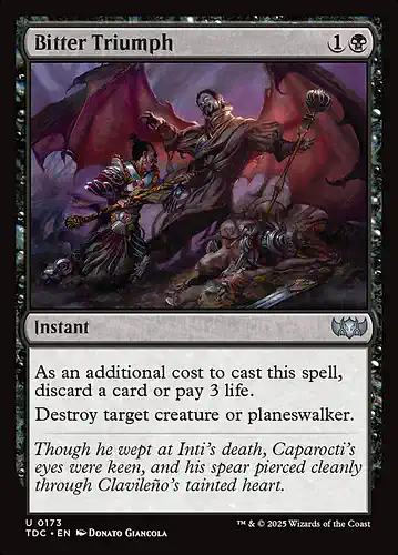 Bitter Triumph - tdc Spoiler