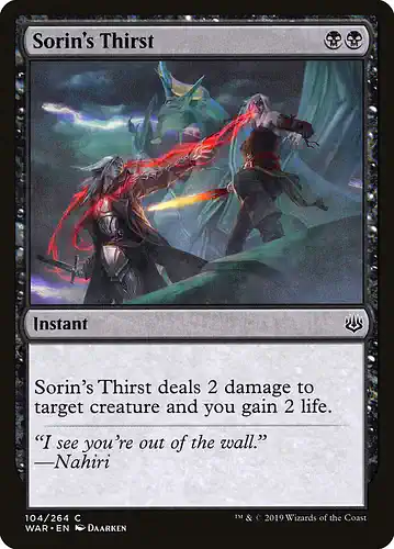 Sorin's Thirst - war Spoiler