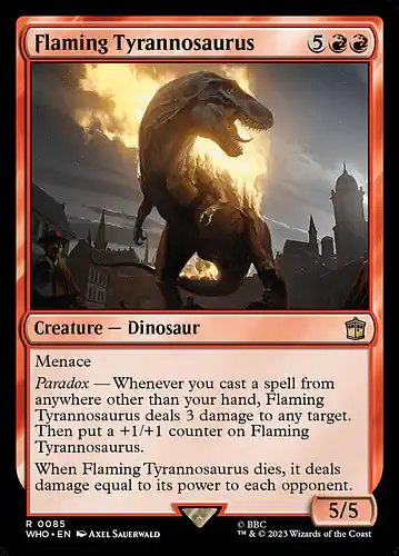 Flaming Tyrannosaurus - who Spoiler