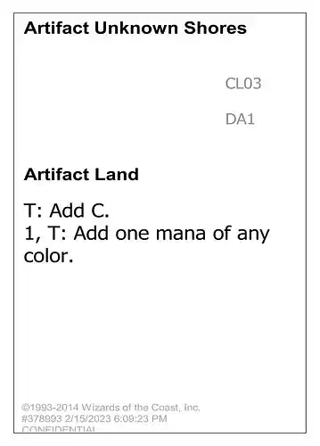 Artifact Unknown Shores - unk Spoiler