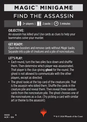 Find the Assassin - acr Spoiler