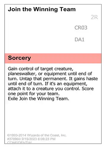 Join the Winning Team - unk Spoiler