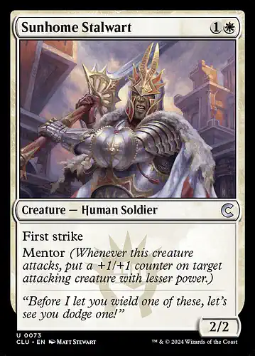 Sunhome Stalwart - clu Spoiler