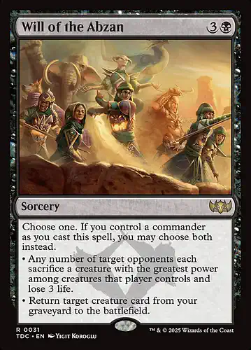 Will of the Abzan - tdc Spoiler