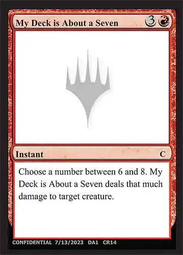 My Deck is About a Seven - unk Spoiler