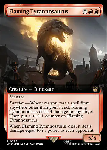 Flaming Tyrannosaurus - who Spoiler