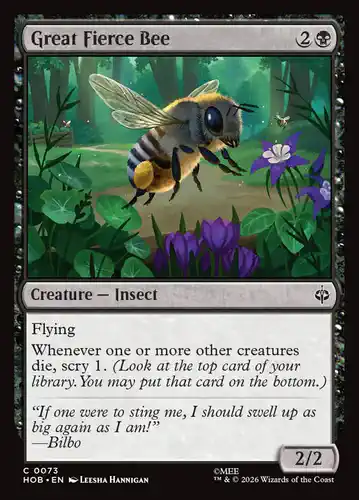 Great Fierce Bee - hob Spoiler