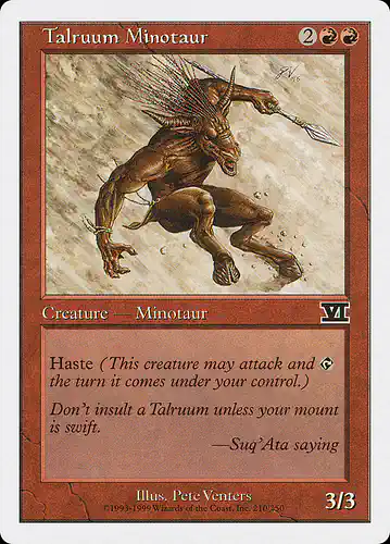 Talruum Minotaur - 6ed Spoiler