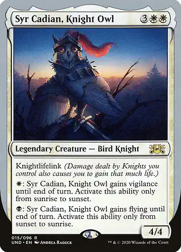 Syr Cadian, Knight Owl - und Spoiler