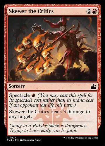 Skewer the Critics - rvr Spoiler