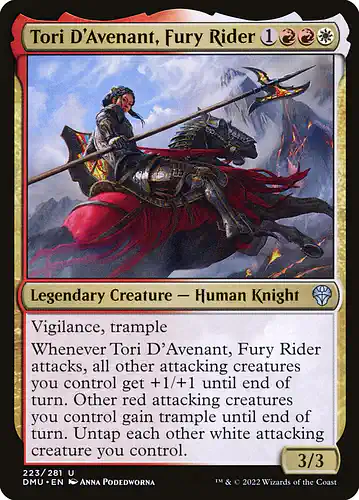 Tori D'Avenant, Fury Rider - dmu Spoiler