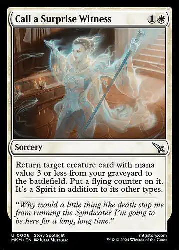 Call a Surprise Witness - mkm Spoiler