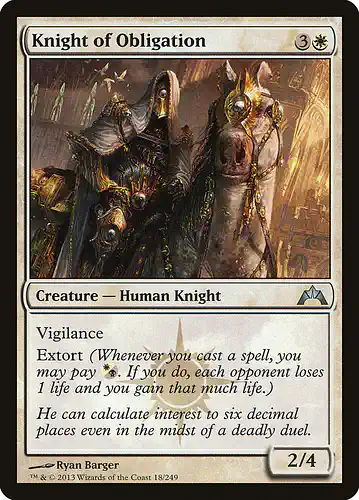 Knight of Obligation - gtc Spoiler