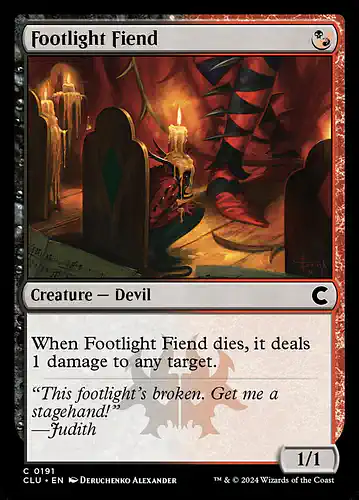 Footlight Fiend - clu Spoiler