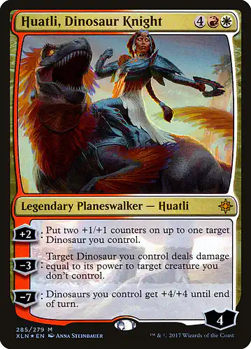 Huatli, Dinosaur Knight - xln Spoiler
