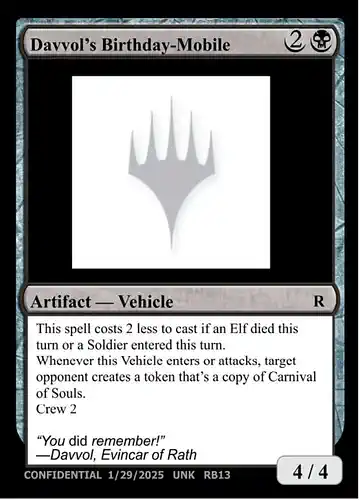 Davvol's Birthdaymobile - unk Spoiler