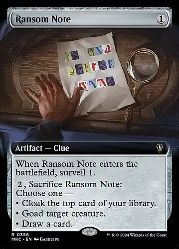 Ransom Note - mkc Spoiler