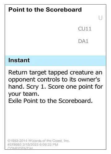 Point to the Scoreboard - unk Spoiler