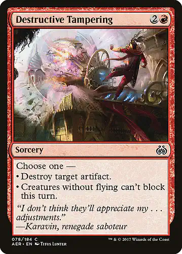 Destructive Tampering - aer Spoiler