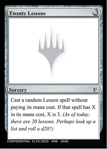 Twenty Lessons - unk Spoiler