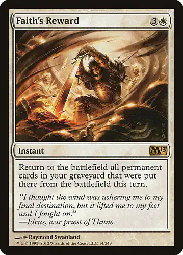 Faith's Reward - m13 Spoiler