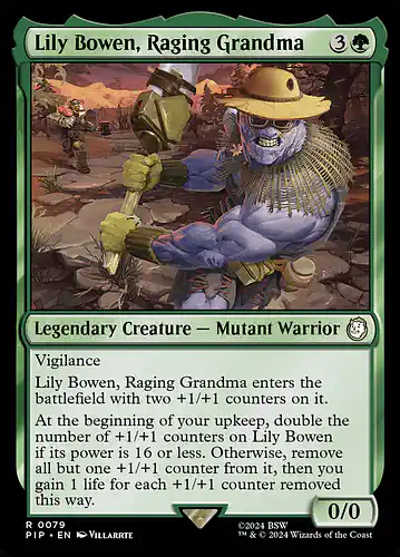 Lily Bowen, Raging Grandma - pip Spoiler