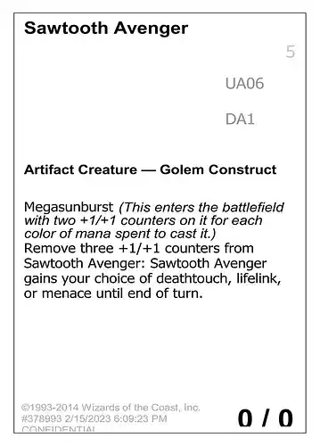 Sawtooth Avenger - unk Spoiler