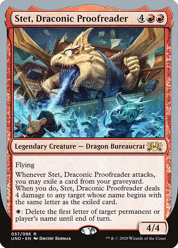 Stet, Draconic Proofreader - und Spoiler