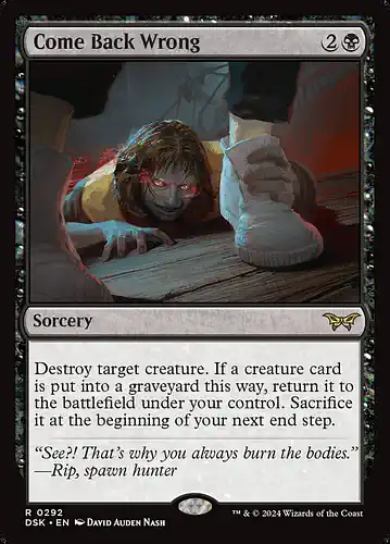 Come Back Wrong - dsk Spoiler