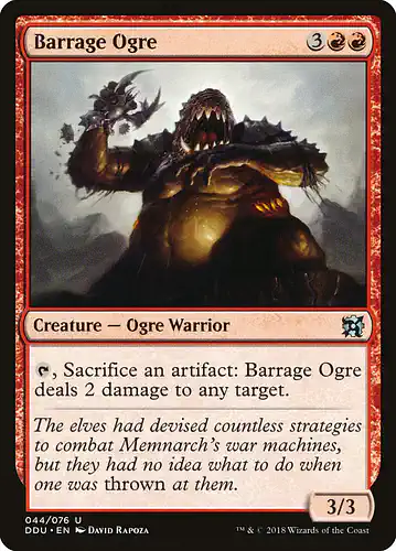 Barrage Ogre - ddu Spoiler