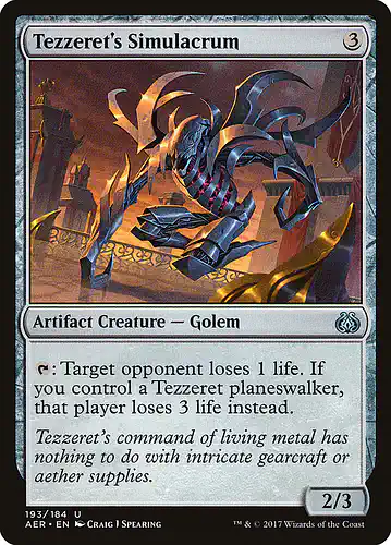 Tezzeret's Simulacrum - aer Spoiler