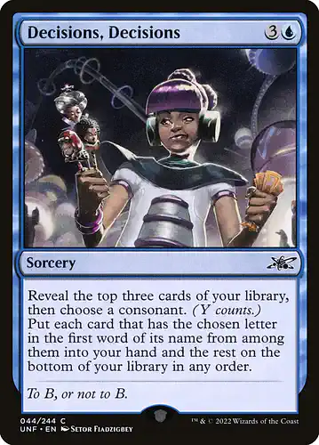 Decisions, Decisions - unf Spoiler