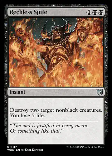Reckless Spite - woc Spoiler