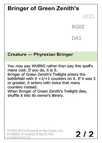 Bringer of Green Zenith's Twilight - unk Spoiler