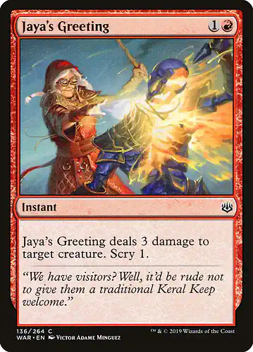 Jaya's Greeting - war Spoiler