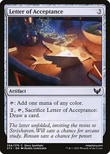 Letter of Acceptance - stx Spoiler