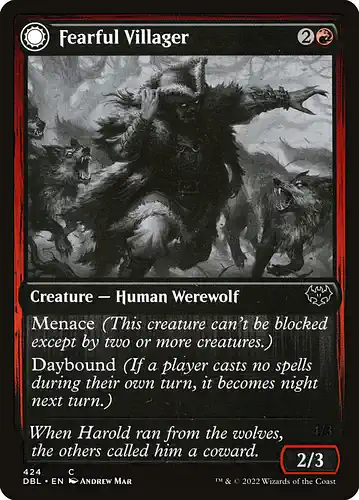 Fearful Villager - dbl Spoiler