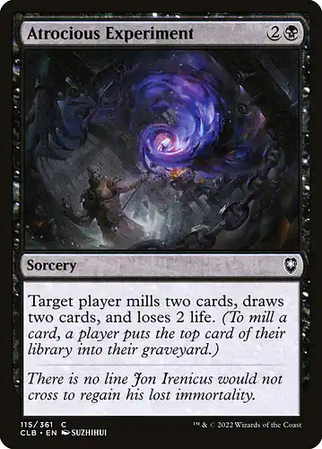 Atrocious Experiment - clb Spoiler