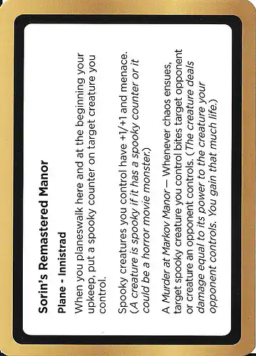 Sorin's Remastered Manor - unk Spoiler