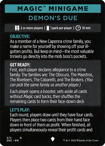 Demon's Due (minigame) - snc Spoiler