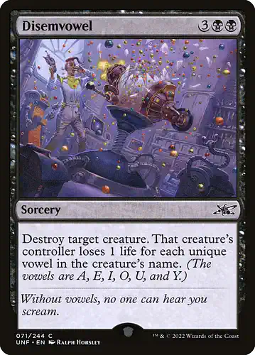 Disemvowel - unf Spoiler