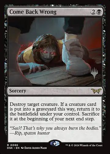 Come Back Wrong - dsk Spoiler