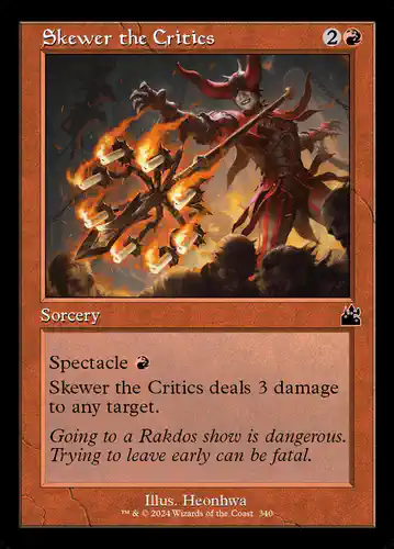 Skewer the Critics - rvr Spoiler