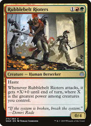 Rubblebelt Rioters - war Spoiler