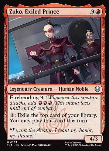 Zuko, Exiled Prince - tla Spoiler
