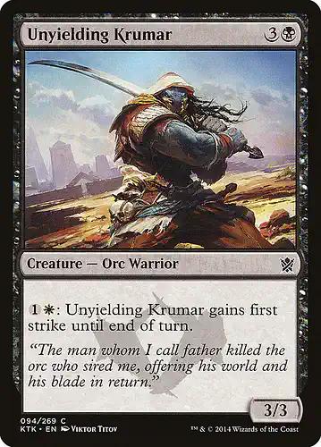 Unyielding Krumar - ktk Spoiler