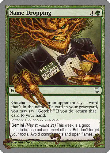 Name Dropping - unh Spoiler