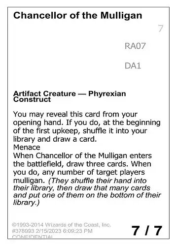 Chancellor of the Mulligan - unk Spoiler