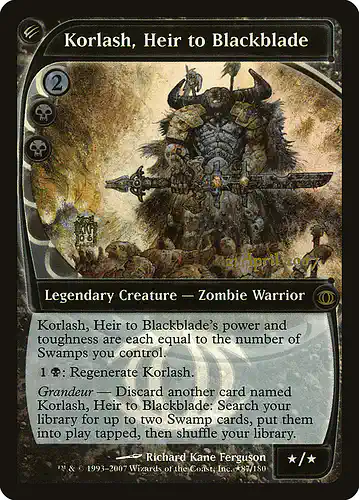Korlash, Heir to Blackblade - fut Spoiler