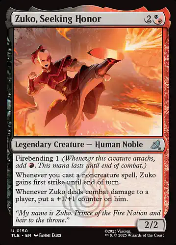 Zuko, Seeking Honor - tle Spoiler